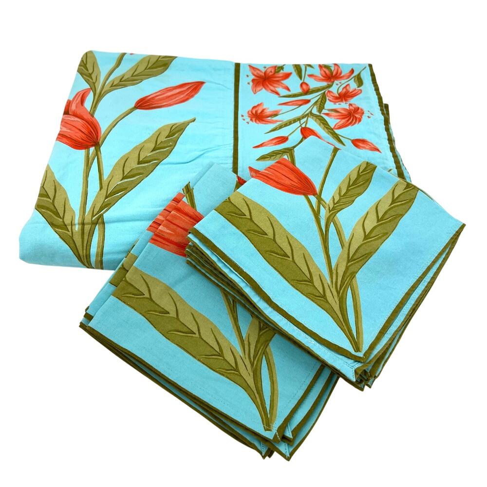 April Cornell cotton tablecloth and napkins set